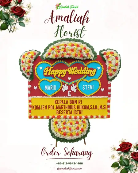 Papan Bunga Pernikahan Telenggeme